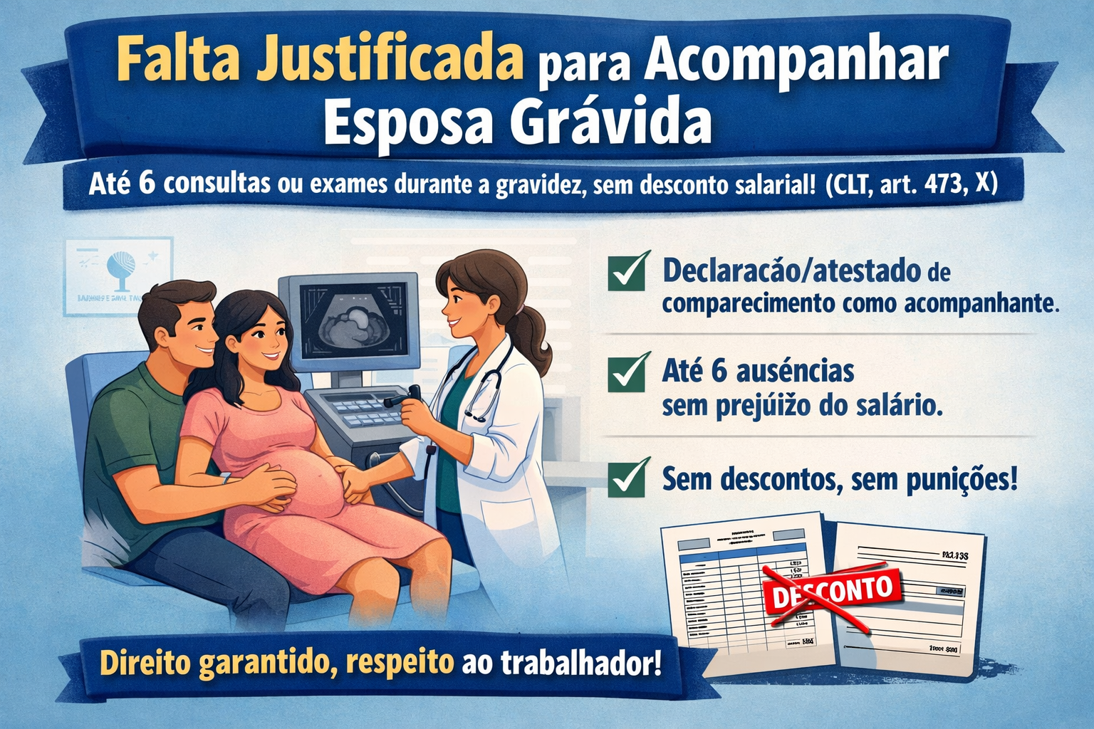 Falta Justificada para acompanhar Esposa Grávida